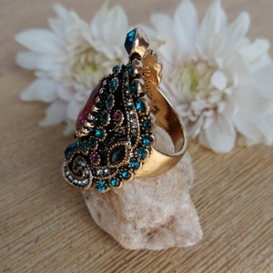Blue and Pink Stone Ring