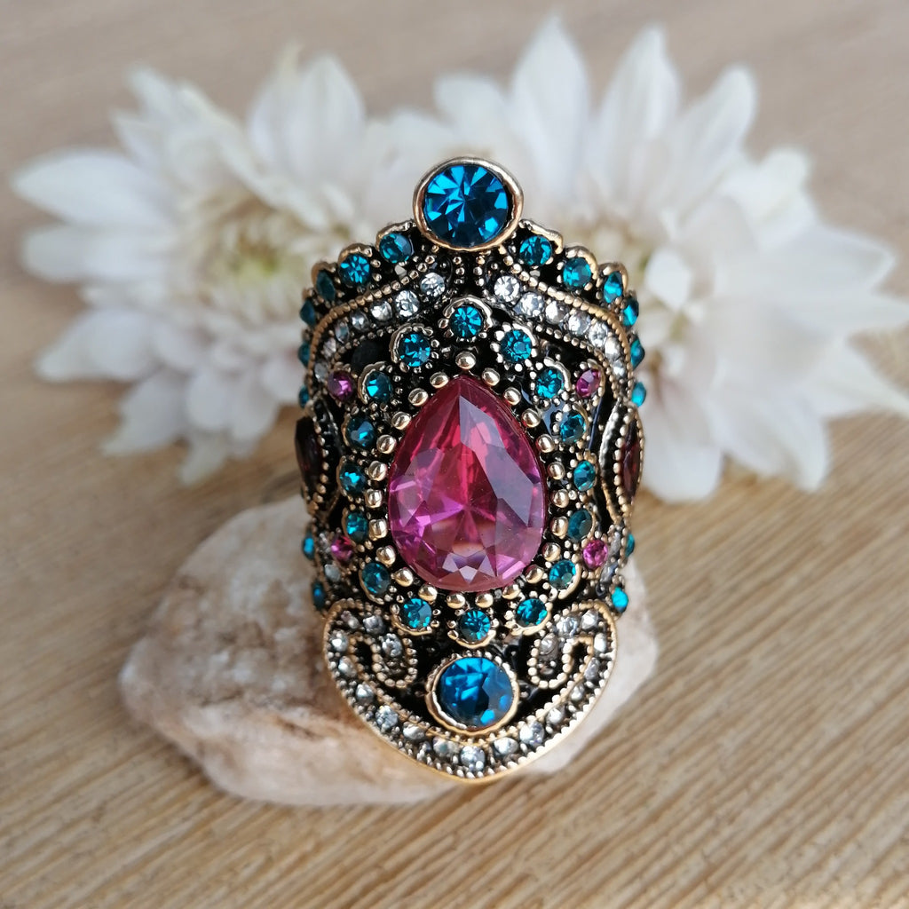 Blue and Pink Stone Ring