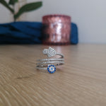 Hamsa Hand Silver Spiral Ring