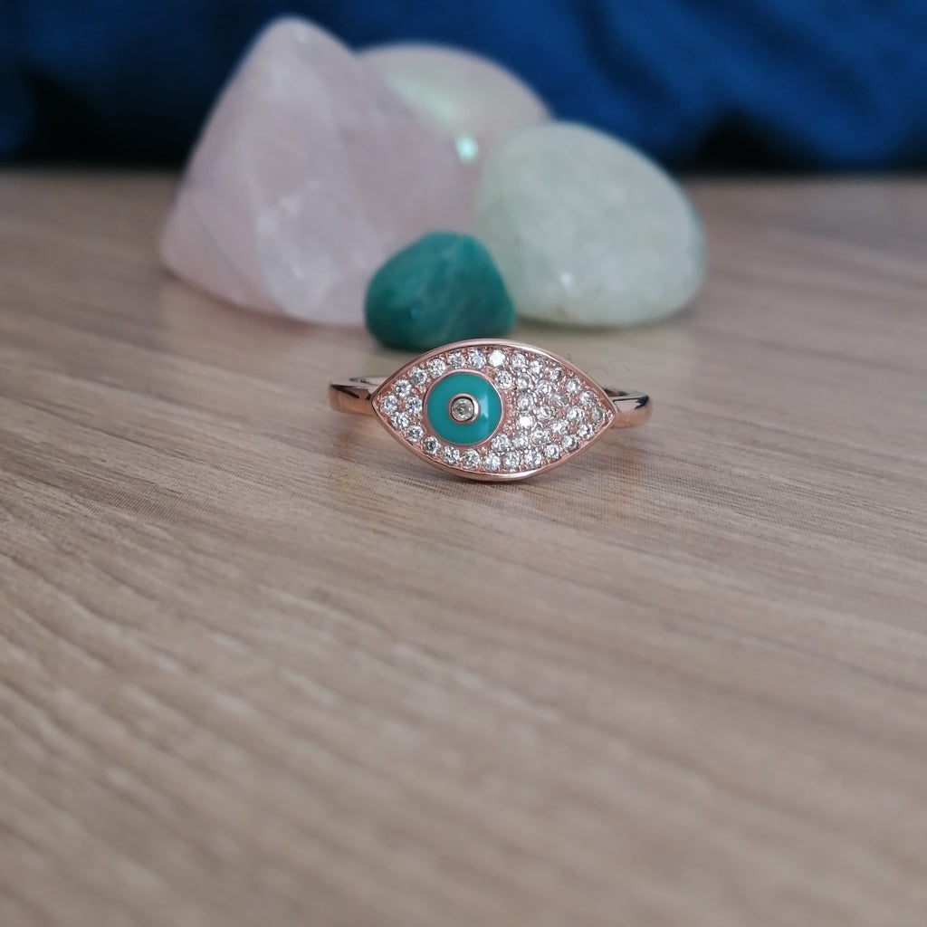 Evil Eye Amulet Turquoise Ring